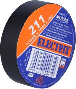 TAŚMA IZOL.19X20 CZARNA ELECTRIC 211P TAŚMA IZOL.19X20 CZARNA ELECTRIC 211P