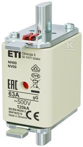 NH00 GG 63A/500V WKŁ.ZWŁ. KOMBI