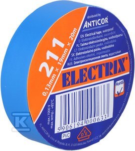 TAŚMA IZOL.19X20 NIEBIESKA ELECTRIC 211 TAŚMA IZOL.19X20 NIEBIESKA ELECTRIC 211
