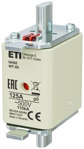 WKŁADKA NH00/WT-00 GG 125A/500V G