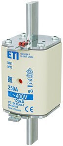 WKŁADKA NH1 GG 250A/400V WKŁADKA NH1 GG 250A/400V