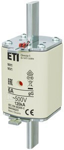 WKŁADKA NH1 GG 6A/500V WKŁADKA NH1 GG 6A/500V
